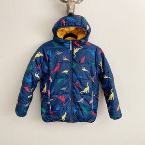 Hanna Andersson Reversible Down Puffer Jacket • Dinosaurs • 9/10 Years